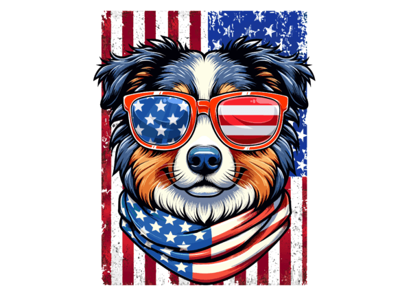 Australian Shepherd Dog 4th of July