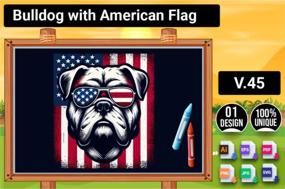 Bulldog with American Flag V.45 Review for Real Embroidery Projects