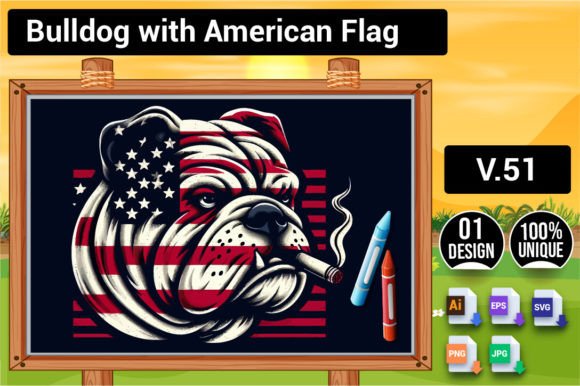 Bulldog with American Flag V.51 – A Designer's Review