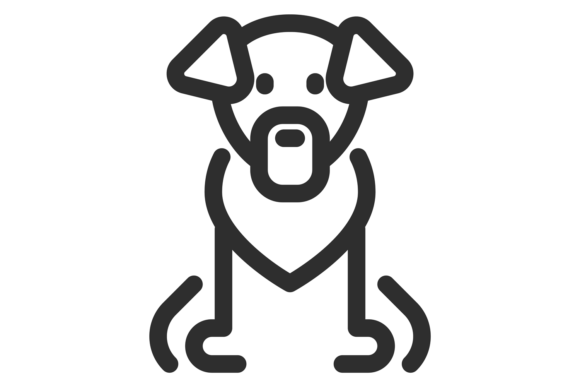 Dog Line Icon Pet Symbol Puppy Sign for Embroidery