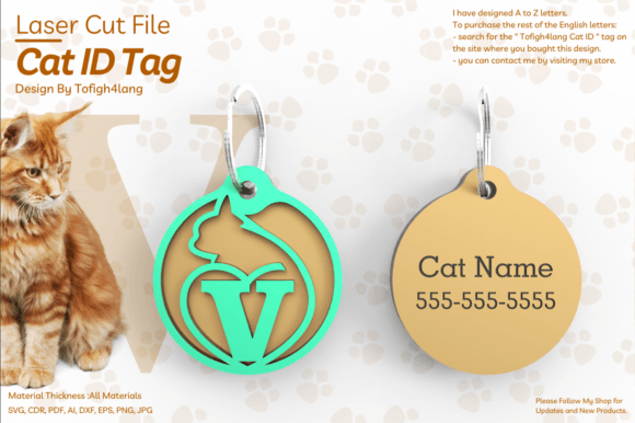 V Cat ID Tag Laser Cut File SVG Review