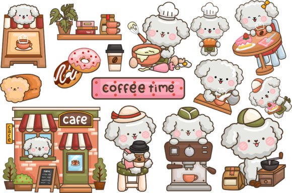 White Poodles & Café Clipart: A Designer's Review